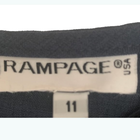 Rampage Dress Navy with Velvet Trim Fitted - Picture 7 of 8